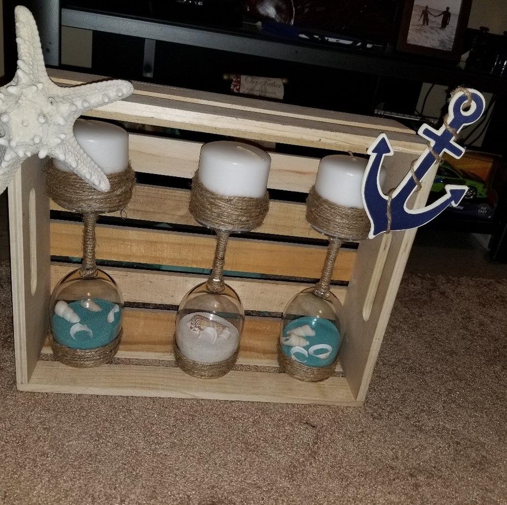 Beach themed wine glasses